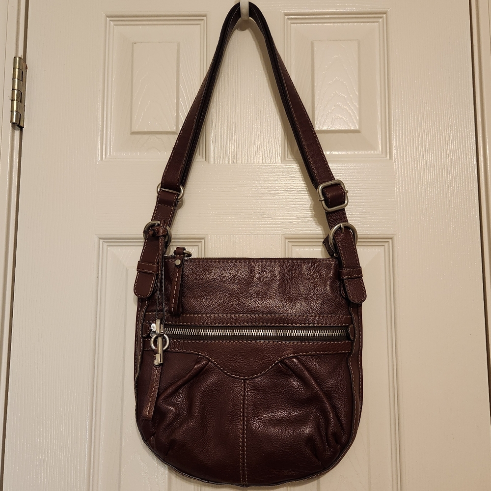 🗝 Fossil Ivy Crossbody Leather Bag color: Chocolate 10" x 10.5" x 1" Like New!